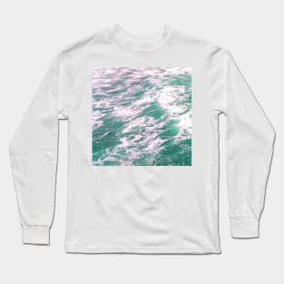 Light version blue green ocean waves Long Sleeve T-Shirt